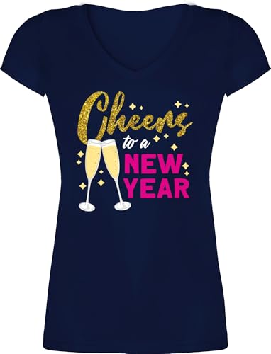 T-Shirt Damen V Ausschnitt - Silvester Erwachsene - Cheers to a New Year - XS - Dunkelblau - silvesteroutfit Dame Sylvester Outfit neues Jahr jahreswechsel Tshirt silvesteroufit silvesteroutfits T-Shirt Damen V Ausschnitt - Silvester Erwachsene - Cheers to a New Year - XS - Dunkelblau - silvesteroutfit Dame Sylvester Outfit neues Jahr jahreswechsel Tshirt silvesteroufit silvesteroutfits von Shirtracer