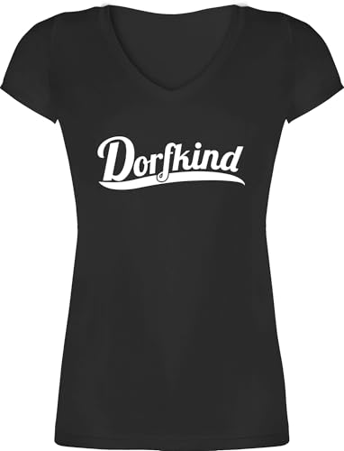 T-Shirt Damen V Ausschnitt - Sprüche Statement - Dorfkind Weiss - XS - Schwarz - Statement-t-Shirt mit Aufschrift Dorf Tshirt Shirt Statements Bauern t-Shirts t sprüchen dorfkinder T-Shirt Damen V Ausschnitt - Sprüche Statement - Dorfkind Weiss - XS - Schwarz - Statement-t-Shirt mit Aufschrift Dorf Tshirt Shirt Statements Bauern t-Shirts t sprüchen dorfkinder von Shirtracer