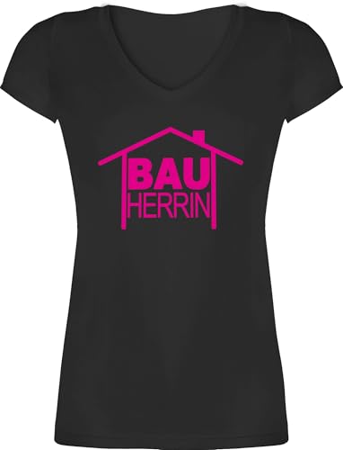 T-Shirt Damen V Ausschnitt - Sprüche Statement mit Spruch - Bauherrin Heimwerker - M - Schwarz - 2024 Tshirt sprueche baufrau t-Shirts lustige+sprüche+für+t-Shirts sprüchen bauherren Shirt von Shirtracer