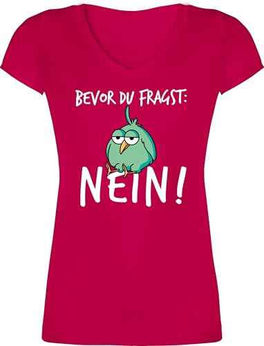 T-Shirt Damen V Ausschnitt - Sprüche Statement mit Spruch - Bevor du fragst Nein - XS - Fuchsia - Motto Shirt Tshirt sprueche nö Shirts vögel lustige+sprüche+für+t-Shirts sprüchen no Tshirts T-Shirt Damen V Ausschnitt - Sprüche Statement mit Spruch - Bevor du fragst Nein - XS - Fuchsia - Motto Shirt Tshirt sprueche nö Shirts vögel lustige+sprüche+für+t-Shirts sprüchen no Tshirts von Shirtracer