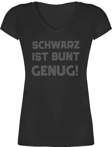 T-Shirt Damen V Ausschnitt - Sprüche Statement mit Spruch - Schwarz ist bunt genug - XS - Schwarz - Funshirt Tshirt sprueche Geek t-Shirts lustige+sprüche+für+t-Shirts spruechen Nerd Shirt T-Shirt Damen V Ausschnitt - Sprüche Statement mit Spruch - Schwarz ist bunt genug - XS - Schwarz - Funshirt Tshirt sprueche Geek t-Shirts lustige+sprüche+für+t-Shirts spruechen Nerd Shirt von Shirtracer