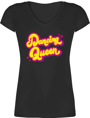 T-Shirt Damen V Ausschnitt - Vintage Retro - Dancing Queen I Tänzerin Geschenk Tanzliebhaber - XS - Schwarz - Tshirt Shirt t Schnitt T-Shirt Damen V Ausschnitt - Vintage Retro - Dancing Queen I Tänzerin Geschenk Tanzliebhaber - XS - Schwarz - Tshirt Shirt t Schnitt von Shirtracer
