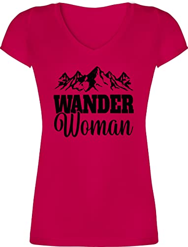 T-Shirt Damen V Ausschnitt - Wander Woman - Geschenk für Wanderin - XL - Fuchsia - wandershirt mit Spruch Sport Berg Tshirt Shirt wandern Berge t-Shirts bergmotiv Wanderer Shirts Statement T-Shirt Damen V Ausschnitt - Wander Woman - Geschenk für Wanderin - XL - Fuchsia - wandershirt mit Spruch Sport Berg Tshirt Shirt wandern Berge t-Shirts bergmotiv Wanderer Shirts Statement von Shirtracer