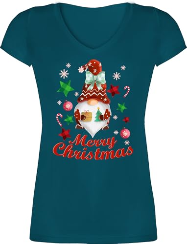 T-Shirt Damen V Ausschnitt - Weihnachten Geschenke Bekleidung - Weihnachtlicher Wichtel I Weihnachtsmotiv I Merry Christmas Wichtelmotiv - XS - Türkis - weihnachtsshirt weihnachtsoutfit weihnacht T-Shirt Damen V Ausschnitt - Weihnachten Geschenke Bekleidung - Weihnachtlicher Wichtel I Weihnachtsmotiv I Merry Christmas Wichtelmotiv - XS - Türkis - weihnachtsshirt weihnachtsoutfit weihnacht von Shirtracer