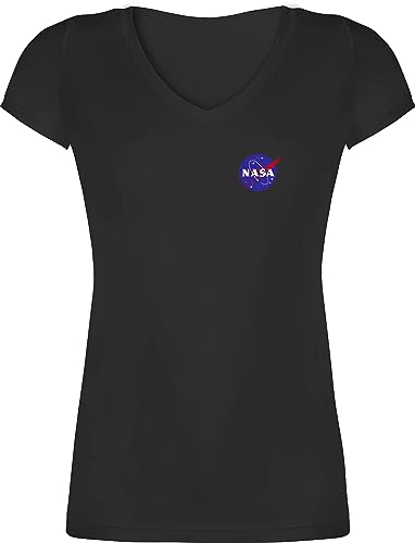 T-Shirt Damen V Ausschnitt - Weltall - NASA Logo Space X Merchandise Weltraum - XS - Schwarz - Shirt Tshirt Shirts t-Shirts v-Ausschnitt t Neck T-Shirt Damen V Ausschnitt - Weltall - NASA Logo Space X Merchandise Weltraum - XS - Schwarz - Shirt Tshirt Shirts t-Shirts v-Ausschnitt t Neck von Shirtracer