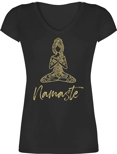 T-Shirt Damen V Ausschnitt - Namaste Motiv Yoga Geschenk I Meditation I Mandala - XS - Schwarz - Yoga+t-Shirt+Damen+Namaste Yoga-Shirt Joga Figur Shirt Shirts v-Ausschnitt Geschenke Tshirt t-Shirts T-Shirt Damen V Ausschnitt - Namaste Motiv Yoga Geschenk I Meditation I Mandala - XS - Schwarz - Yoga+t-Shirt+Damen+Namaste Yoga-Shirt Joga Figur Shirt Shirts v-Ausschnitt Geschenke Tshirt t-Shirts von Shirtracer