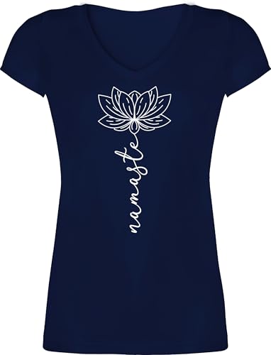 T-Shirt Damen V Ausschnitt - und Wellness Geschenk - Namaste Lotusblüte Yoga Chakra - XS - Dunkelblau - yogashirth yogashirt Meditation Joga Shirts yogashirts yogashirtsdamen spirituelle Blume T-Shirt Damen V Ausschnitt - und Wellness Geschenk - Namaste Lotusblüte Yoga Chakra - XS - Dunkelblau - yogashirth yogashirt Meditation Joga Shirts yogashirts yogashirtsdamen spirituelle Blume von Shirtracer