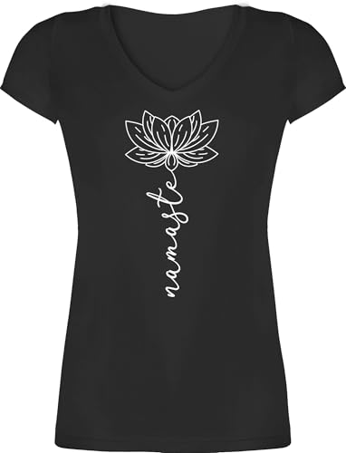 T-Shirt Damen V Ausschnitt - und Wellness Geschenk - Namaste Lotusblüte Yoga Chakra - XS - Schwarz - yogashirth yogashirt Meditation Joga Shirts yogashirts yogashirtsdamen spirituelle Blume Shirt T-Shirt Damen V Ausschnitt - und Wellness Geschenk - Namaste Lotusblüte Yoga Chakra - XS - Schwarz - yogashirth yogashirt Meditation Joga Shirts yogashirts yogashirtsdamen spirituelle Blume Shirt von Shirtracer