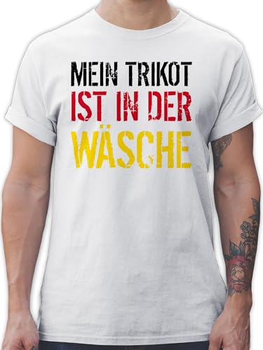 T-Shirt Herren - Fußball EM - Mein Trikot ist in der Wäsche WM Deutschland - S - Weiß - Shirt 2022 Europameisterschaft 2024 Fussball Tshirts fu Ball Tshirt em- Fanartikel Shirts männer em24 für von Shirtracer