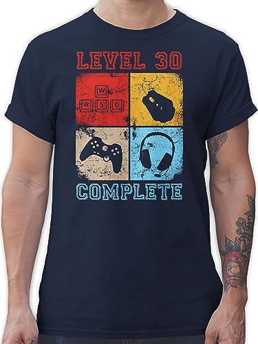 T-Shirt Herren - 30. Geburtstag - Level 30 Complete Completed - 3XL - Navy Blau - 30-Geburtstag+lustige+Geschenke Tshirt männer t Shirt 30ter Shirts Geschenke zum 30er 30.Geburtstags 30th Thirty von Shirtracer