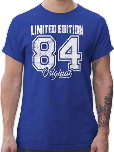 T-Shirt Herren - 40. Geburtstag - Limited Edition 1984 Original Weiß Vintage Vierzigster - L - Royalblau - mit Spruch 40 Jahre Tshirt zum Geschenk 40.er Geschenke 40ten von Shirtracer