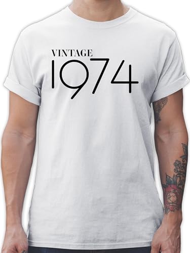 T-Shirt Herren - 50. Geburtstag - 1974 Vintage - L - Weiß - Geschenk 50 Tshirt Jahre zum Geschenke Birthday 50er Person Geburtstagsgeschenk 50ste Geburtstagsgeschenke Geschenke+für+50+Geburtstag von Shirtracer