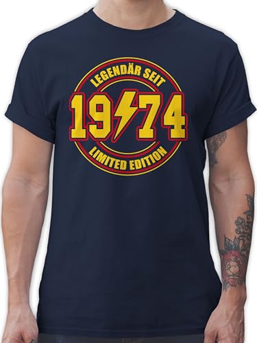 T-Shirt Herren - 50. Geburtstag - Legendär seit 1974 Limited Edition - L - Navy Blau - Geschenke 50 zum Geschenk Jahre Birthday 50er Person Geburtstagsgeschenk für jährige 50ste von Shirtracer