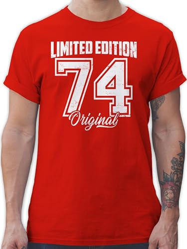 T-Shirt Herren - 50. Geburtstag - Limited Edition 1974 Original Weiß Vintage Fünfzigster - XXL - Rot - Geburtstagsgeschenke zum 50 Geschenk Geschenke 50ste Geburtstagsgeschenk Jahre von Shirtracer