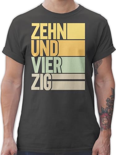 T-Shirt Herren - 50. Geburtstag - Zehnundvierzig - L - Dunkelgrau - Tshirt 50 Jahre Geschenke zum 50zigsten für männer ab fuffzich mit 50th Birthday 50er Shirt 50ster Geschenkideen jährigen Mann von Shirtracer