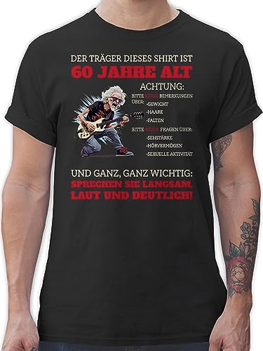 T-Shirt Herren - 60. Geburtstag - Alter Sack 60 - Der Träger Dieses Shirt ist 60 Jahre - XL - Schwarz - männer Tshirt Geburtstags t 60igster Shirts Mann 60.Ten Tshirts sprüche Geschenke. von Shirtracer