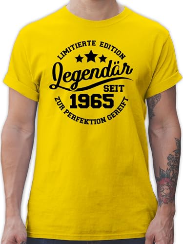 T-Shirt Herren - 60. Geburtstag - Legendär seit 1965 - schwarz - XXL - Gelb - Geburtstagsgeschenk 60 Jahre Mann Tshirt zum 60.Geburtstag 60-Geburtstag 1963 Shirt sprüche Geschenke 60.Geb. sechzig von Shirtracer