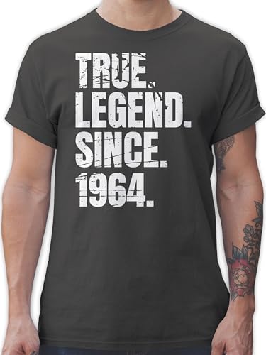 T-Shirt Herren - 60. Geburtstag - True Legend Since 1964 Vintage - XXL - Dunkelgrau - Geschenke für 60 jährige Geschenk zum er überraschung 60er Jahre Tshirt 60ig t-Shirts jährigen 60.TER von Shirtracer