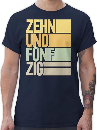 T-Shirt Herren - 60. Geburtstag - Zehnundfünfzig - XXL - Navy Blau - Tshirt 60 60.TER t Shirts männer Jahre 60igsten Mann zum 60.Geburtstag für 1964 spaßgeschenk Geb jähriger Geschenk jährigen von Shirtracer