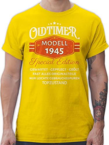T-Shirt Herren - 80. Geburtstag - Oldtimer 1945 Modell Special Edition Original - XXL - Gelb - 80.Geburtstag 1943 Tshirt 80 80er 80igsten zum Geburtstagsgeschenk Jahre von Shirtracer