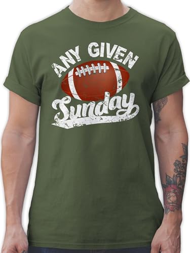 T-Shirt Herren - American Deko Superbowl Party - Any Given Sunday mit Football weiß - XXL - Army Grün - t Shirts männer Geschenke tischirt. für t-schirt Tshirt tischert Shirt Tshirts t-Shirts von Shirtracer