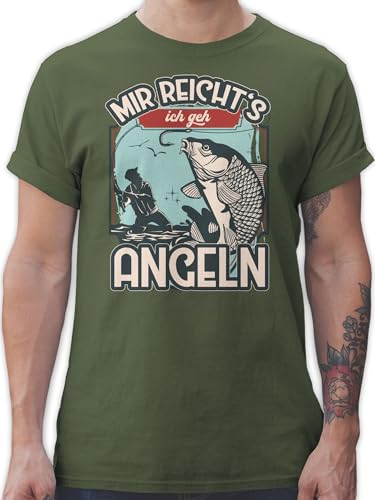 T-Shirt Herren - Angler Geschenke & Zubehör - Mir reicht's ich GEH Angeln - XXL - Army Grün - angelshirts Angel gehe Shirt angelbekleidung Fischerei Tshirt angelshirt fischen für männer von Shirtracer
