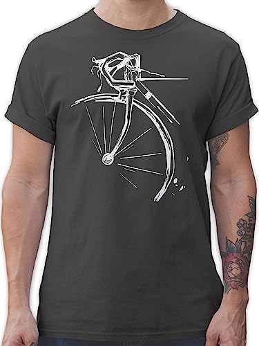 T-Shirt Herren - Bekleidung Radsport - Fahrrad Rennrad - 4XL - Dunkelgrau - t Shirts männer Tshirt mit Radfahrer Shirt Kurzarm Bekleidungs Geschenk Radfahren Fun-t-Shirts fahr Rad t-Shirts von Shirtracer