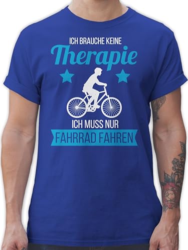T-Shirt Herren - Bekleidung Radsport - Ich Brauche Keine Therapie ich muss nur Fahrrad Fahren weiß - L - Royalblau - Radsport-Bekleidung Radfahren Radfahrer Tshirt Cycling Shirt Men Bike von Shirtracer