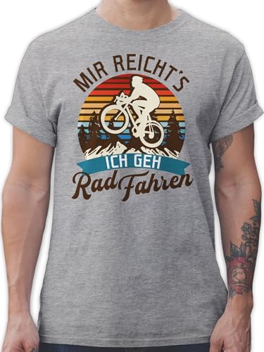 T-Shirt Herren - Bekleidung Radsport - Mir reicht's ich GEH Rad Fahren - Mountainbike Geschenk Fahrrad - 3XL - Grau meliert - männer Tshirts sprüche Shirt Kurzarm Radfahren t Shirts Tshirt von Shirtracer