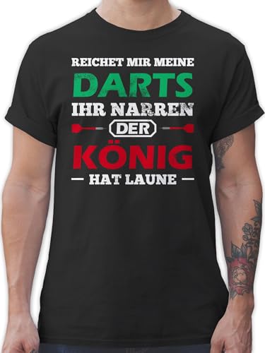 T-Shirt Herren - Dart König Spruch - M - Schwarz - Mann Tshirt dartshirts ich Bin vom darten t schirts t- Shirts Shirt t-Shirts Herren-Shirt t-schirt Tshirts männer tischert Maenner Dart-Shirts von Shirtracer