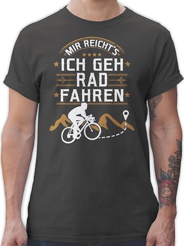 T-Shirt Herren - Fahrrad Bekleidung Radsport - Mir reicht's ich GEH Rad Fahren - 3XL - Dunkelgrau - männer Oberteil Geschenke für Rennradfahrer Baumwoll Shirt mit fahrradmotiv Radfahren Geschenk von Shirtracer