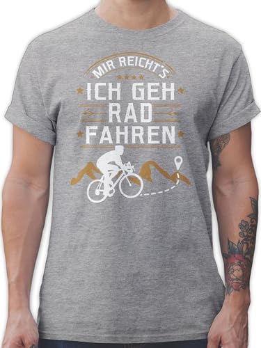 T-Shirt Herren - Fahrrad Bekleidung Radsport - Mir reicht's ich GEH Rad Fahren - M - Grau meliert - Shirt männer Geschenk Radfahren thisirt sprüche tischert Mountainbike Tshirt Mann herrenshirt von Shirtracer