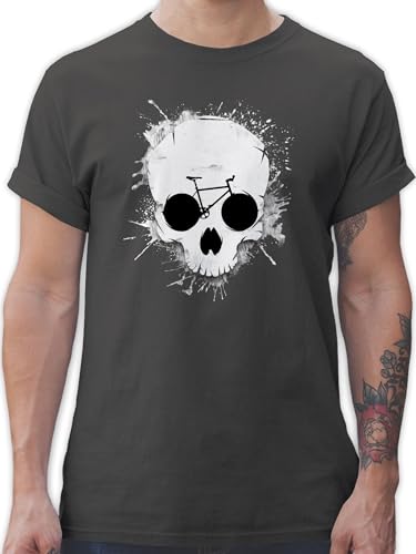 T-Shirt Herren - Bekleidung Radsport - Ride or die - Totenkopf Fahrrad - 4XL - Dunkelgrau - fahrradliebhaber männer Shirt Geschenk t Fahren Kurzarm Geschenke t-Shirts für Motiven Tshirt von Shirtracer