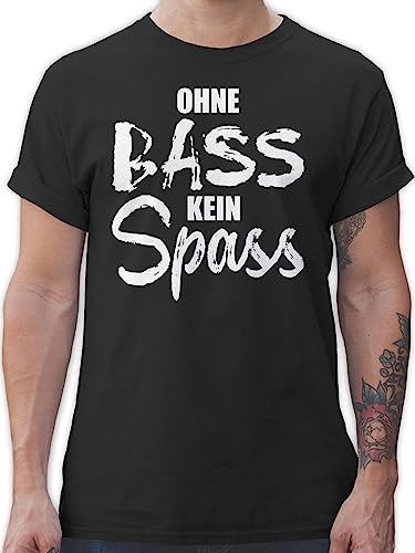 T-Shirt Herren - Festival & Konzert - Ohne Bass kein Spass - weiß - 4XL - Schwarz - Fun Shirt männer Sachen für t-Shirts Maenner tischert t schirts Herren-Shirt Tshirt t-schirt Tshirts Shirts von Shirtracer