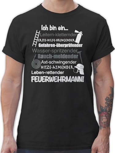 T-Shirt Herren - Feuerwehr - Ich Bin EIN ... Feuerwehrmann! - 3XL - Schwarz - Geschenk für feuerwehrmänner Tshirt feuerwehrgeschenk feuerwehrmann Shirt einen fur feuerwehrgeschenkartikel t-Shirts von Shirtracer