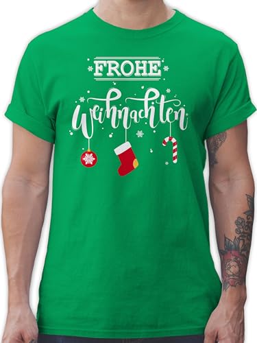 T-Shirt Herren - Frohe Weihnachten I Weihnachtsmotiv - L - Grün - weihnachtsthirt weihnachtsshirt Christmas weihnacht Tshirt Weihnachtspullover weihnachtsshirts Weihnachts Shirt weihnachtstshirts von Shirtracer