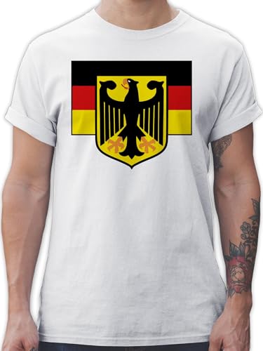 T-Shirt Herren - Fußball EM WM - Deutschland Flagge mit Bundesadler - XXL - Weiß - Germany Football Shirts männer Deutschland. Tshirt länder Deutschland-Flagge Shirt Deutschland-Fanartikel von Shirtracer