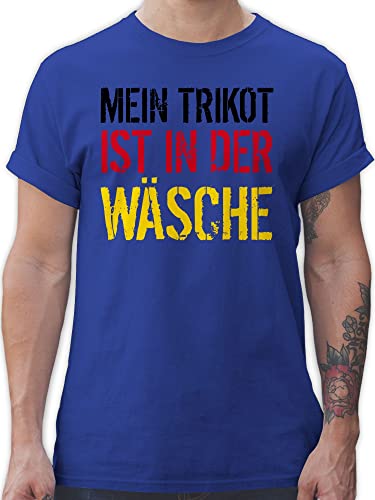 T-Shirt Herren - Fußball EM - Mein Trikot ist in der Wäsche WM Deutschland - 5XL - Royalblau - Europameisterschaft 2024 Fussball männer Tshirt Fanartikel Tshirts fu Ball t Shirts Shirt 2022 em24 von Shirtracer