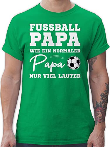 T-Shirt Herren - Fussball EM 2024 - Fußball Papa wie EIN normaler Papa nur viel lauter weiß - XXL - Grün - sprüche Shirt Geschenke wm fu Ball t-schirt Fussballfans Tshirt Fussballer Tshirts von Shirtracer