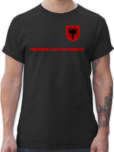 T-Shirt Herren - Fußball EM WM - Albanien Trikot Wappen | Shqipëri mit Stolz | Albanisches Fan-Motiv - M - Schwarz - Albaner Tshirt Fussball Shirt männer Europameisterschaft Albania t-Shirts 2024 T-Shirt Herren - Fußball EM WM - Albanien Trikot Wappen | Shqipëri mit Stolz | Albanisches Fan-Motiv - M - Schwarz - Albaner Tshirt Fussball Shirt männer Europameisterschaft Albania t-Shirts 2024 von Shirtracer
