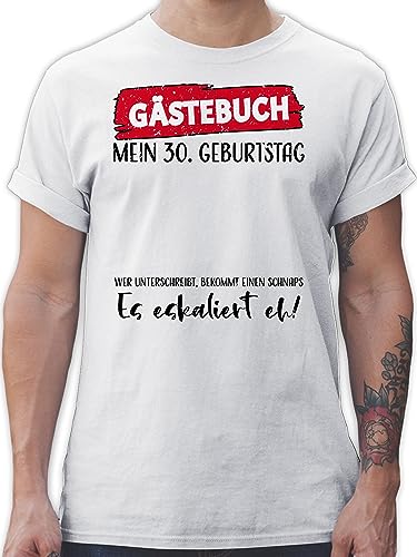 T-Shirt Herren - Gästebuch 30. Geburtstag - XXL - Weiß - lustige Geschenk 30 Jahre männer Tshirt 30.Geburtstag Shirt 30iger Party Shirts Geschenke zum 30th 30er Geschenk+zum+30.+Geburtstag von Shirtracer