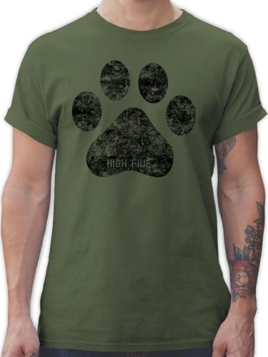 T-Shirt Herren - Geschenk für Hundebesitzer - High Five Hunde Pfote - 3XL - Army Grün - hundeshirt hundefan Pfoten Shirts hundeshirts Hundefans tiermotiv Tshirt Shirt mit hundespruch Drauf T-Shirt Herren - Geschenk für Hundebesitzer - High Five Hunde Pfote - 3XL - Army Grün - hundeshirt hundefan Pfoten Shirts hundeshirts Hundefans tiermotiv Tshirt Shirt mit hundespruch Drauf von Shirtracer