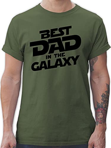 T-Shirt Herren - Geschenk zum Vatertag - Best Dad in The Galaxy - XL - Army Grün - Tshirt Papa Bester Vater Shirt sprüche männertag Geschenke t Beste Vatertagsgeschenk für väter papatags von Shirtracer