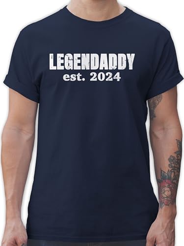 T-Shirt Herren - Geschenk zum Vatertag - Legendaddy est. 2024 weiß - XL - Navy Blau - toller Papa männer Tshirt t Shirt für väter Bester Vater t-shitrt sprüche Vatertagsgeschenke Shirts Daddy von Shirtracer