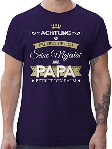 T-Shirt Herren - Geschenk zum Vatertag - Seine Majestät der Papa - L - Lila - Geschenke für väter Tshirt sprüche Bester Vatertagsgeschenk Vater Vatertagsgeschenke papatags Geschenkideen von Shirtracer