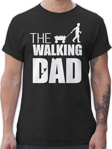 T-Shirt Herren - Geschenk zum Vatertag - The Walking Dad Bollerwagen - XXL - Schwarz - vatertagstshirt Vatertagsgeschenk Papa Tshirt männertags Himmelfahrt Shirt Vatertagsgeschenke Shirts Saufen von Shirtracer