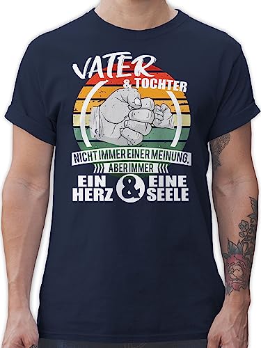 T-Shirt Herren - Geschenk zum Vatertag - Vater und Tochter eine Seele - XL - Navy Blau - für Papa Best Daddy Geschenke Vatertagsgeschenk Papas männerabend seinen toller Tags Lieber väter von Shirtracer