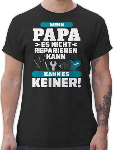 T-Shirt Herren - Geschenk zum Vatertag - Wenn Papa es Nicht reparieren kann kann es keiner - blau - 5XL - Schwarz - Vatertagsgeschenk Vatertagsgeschenke wenns Tshirt Himmelfahrt Shirt von Shirtracer