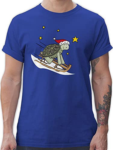 T-Shirt Herren - Geschenke Christmas Bekleidung - Weihnachten süße Schildkröte - 5XL - Royalblau - weihnachtstschirt weihnachtsshirt weihnachtsmotiv schildkroete Tshirt weihnachtst-Shirt von Shirtracer