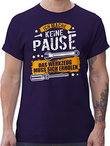 T-Shirt Herren - Geschenke - Ich Mache Keine Pause das Werkzeug muss Sich erholen I Geschenk Handwerker I Maurer I Dachdecker I KFZ Mechaniker I Tischler I Maler - XL - Lila von Shirtracer